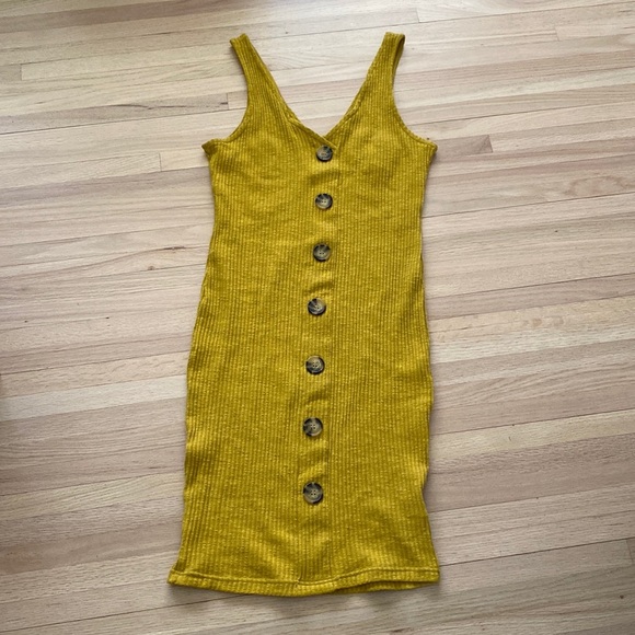Forever 21 Mustard Stretchy Summer Dress - Picture 4 of 7